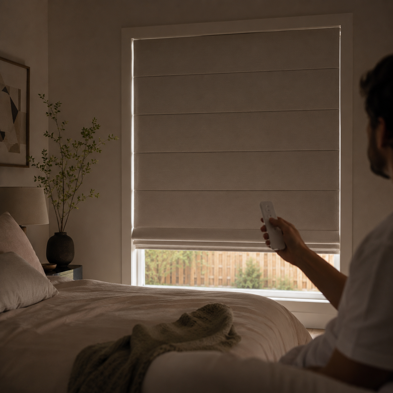 Smart Motorized Blackout Roman Shades