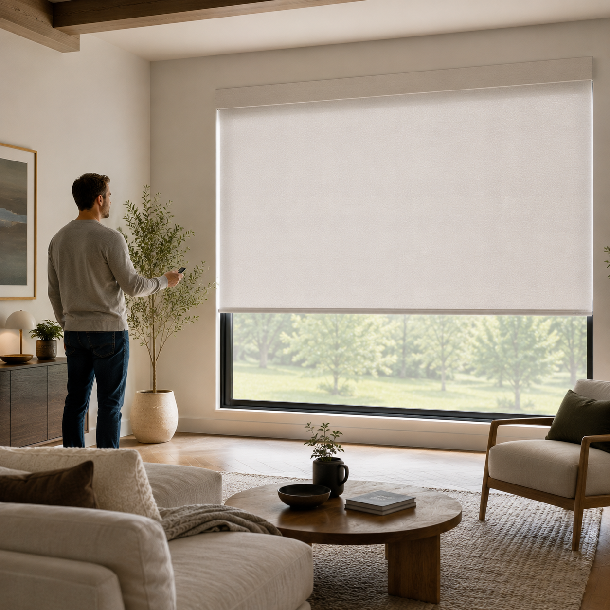 Smart Motorized Light Filtering Roller Shades