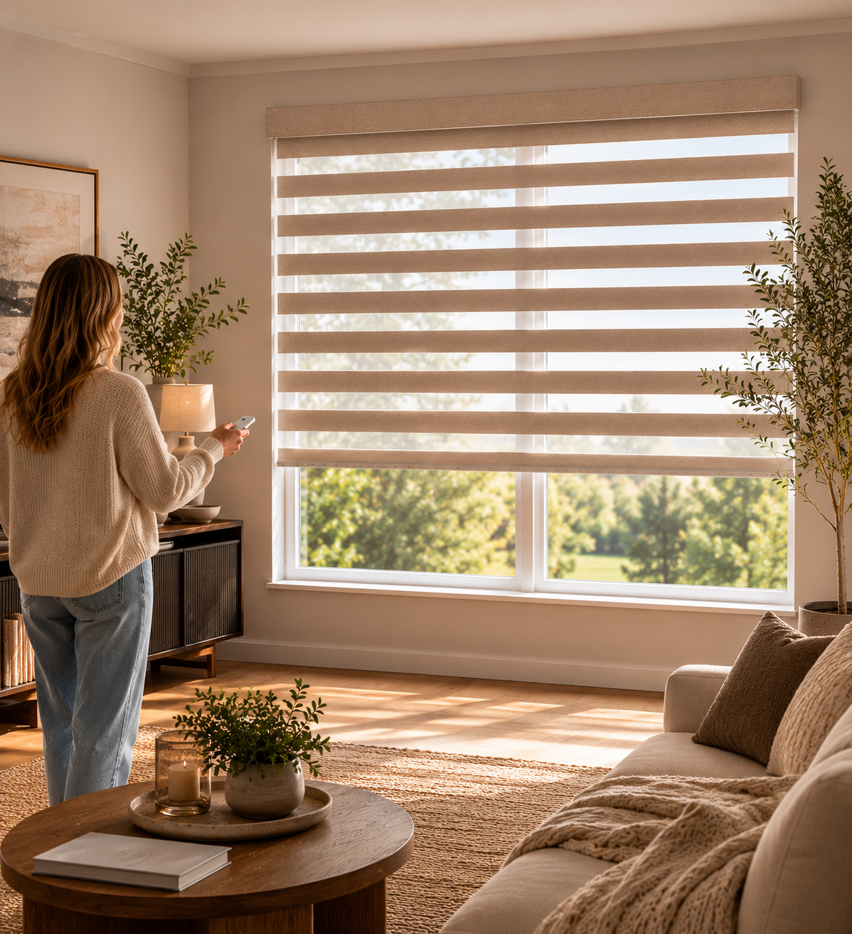 Smart Motorized Zebra Shades